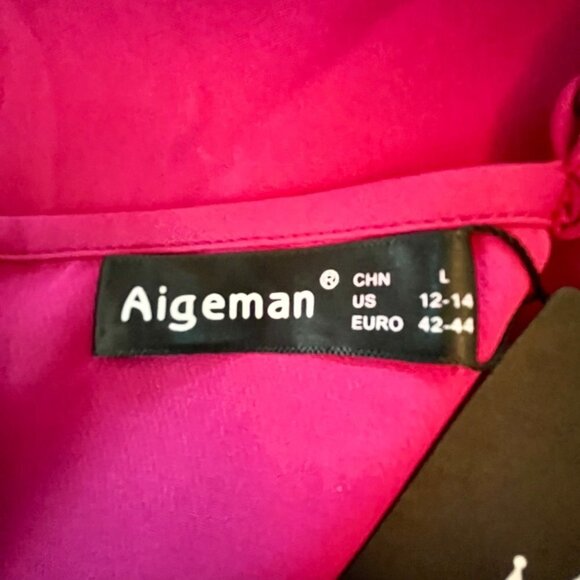 Aigeman Spaghetti Strap V Neck Front Cross Slit Dress Women's Size 12-14 - Picture 7 of 10